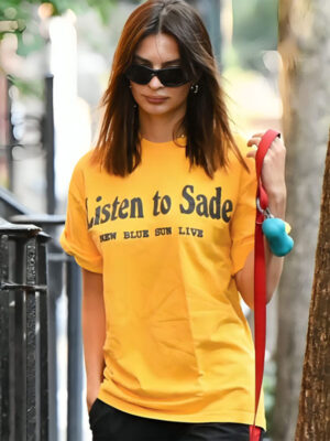 Emily Ratajkowski Listen To Sade Yellow T-Shirt