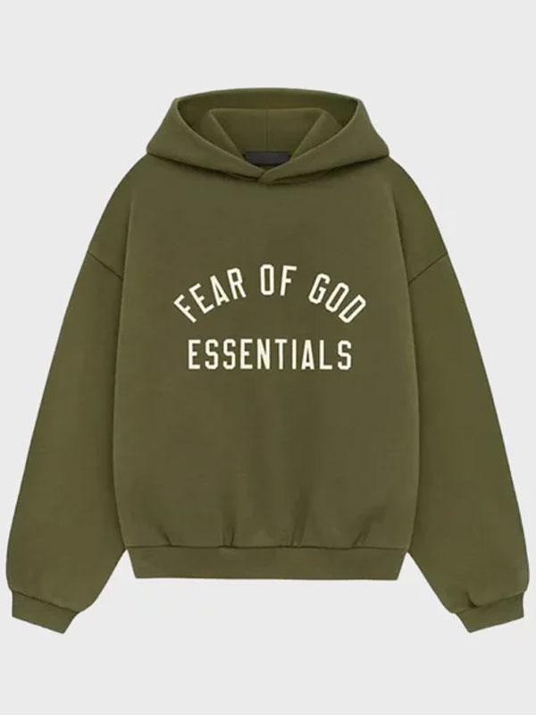 Fear of God Essentials Military Green Pullover Hoodie