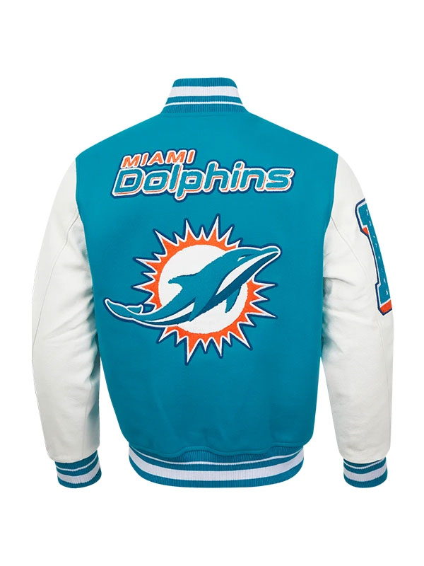 Fernanda Gentil Miami Dolphins Logo Mashup Varsity Jacket