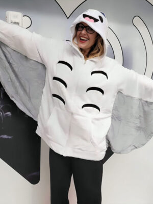 Flappy Boi Fleece Zip-Up White Hoodie