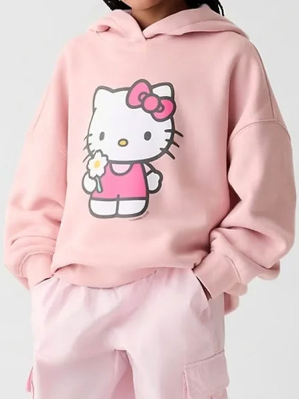 Gap Hello Kitty Pink Fleece Pullover Hoodie