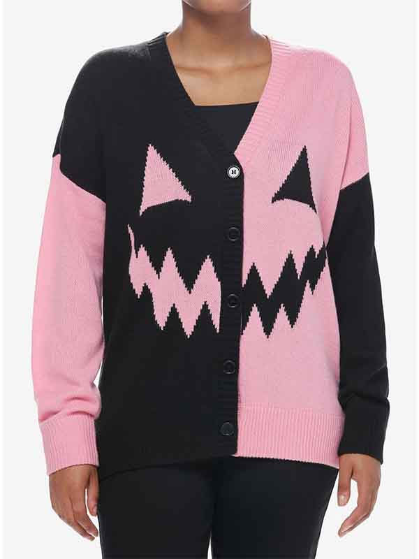 Halloween Sweet Society Pink And Black Sweater