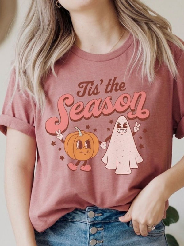 Halloween Tis’ The Season Pumpkin Ghost T-Shirt
