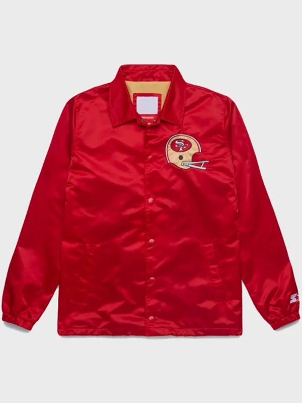 HOMAGE X Starter 49ers Coach Red Satin Jacket