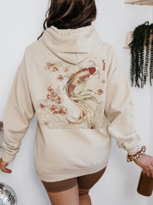 Japanese Koi Fish Asian Art Oversized Hoodie