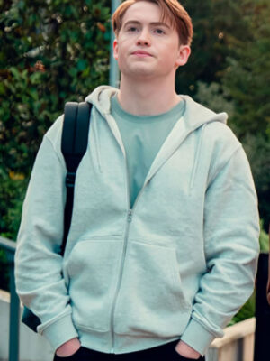 Kit Connor Heartstopper S03 Sky Blue Zip-Up Hoodie