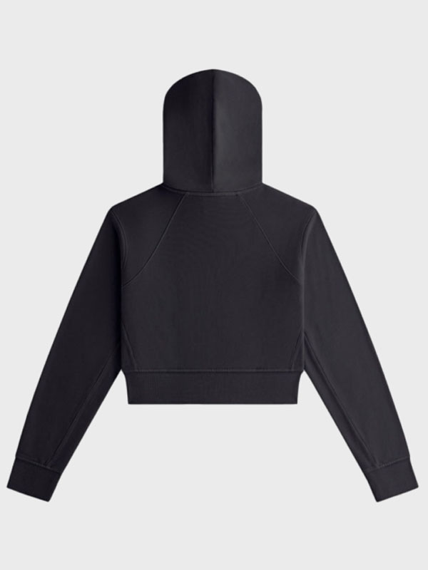 Kith Women Davin Black Cropped Zip-up Hoodie