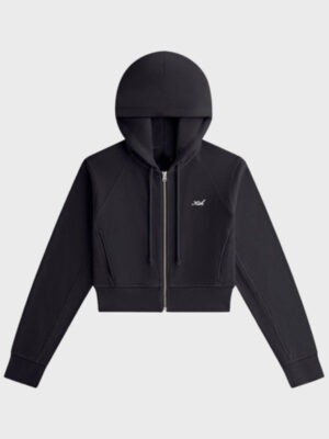 Kith Women Davin Black Cropped Zip-up Hoodie