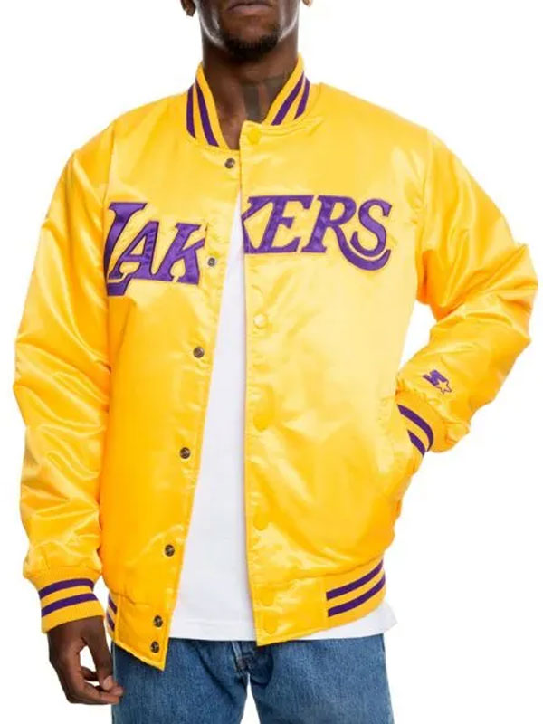 Lakers Los Angeles Starter Yellow Satin Jacket
