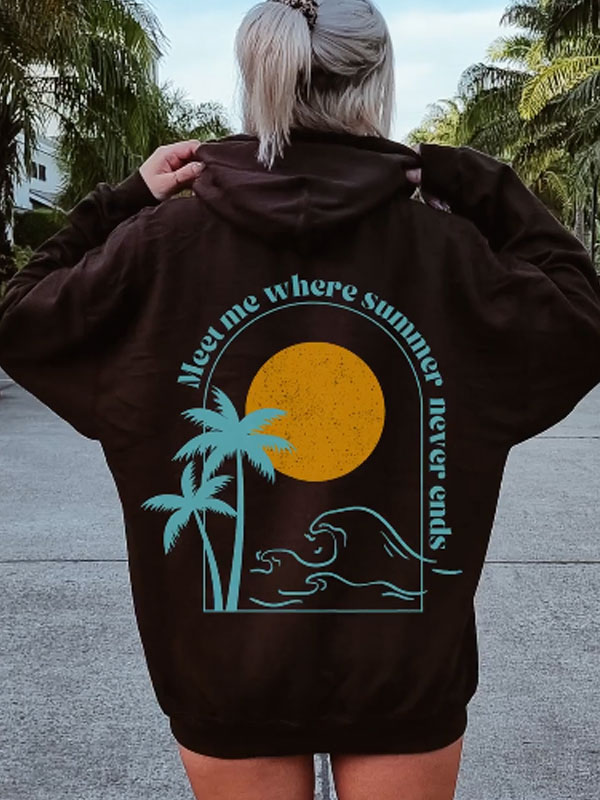 Meet Me Where Summer Never Ends Oversized Hoodie