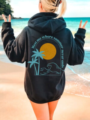 Meet Me Where Summer Never Ends Oversized Hoodie