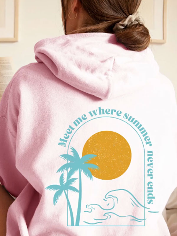 Meet Me Where Summer Never Ends Oversized Hoodie