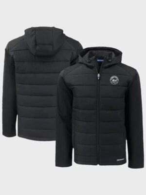 Mets MLB 2024 New York Full-Zip Black Puffer Jacket