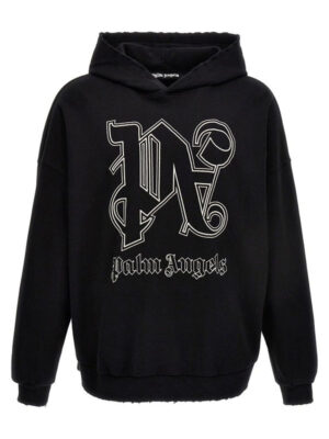Palm Angels Oversized Black Pullover Hoodie