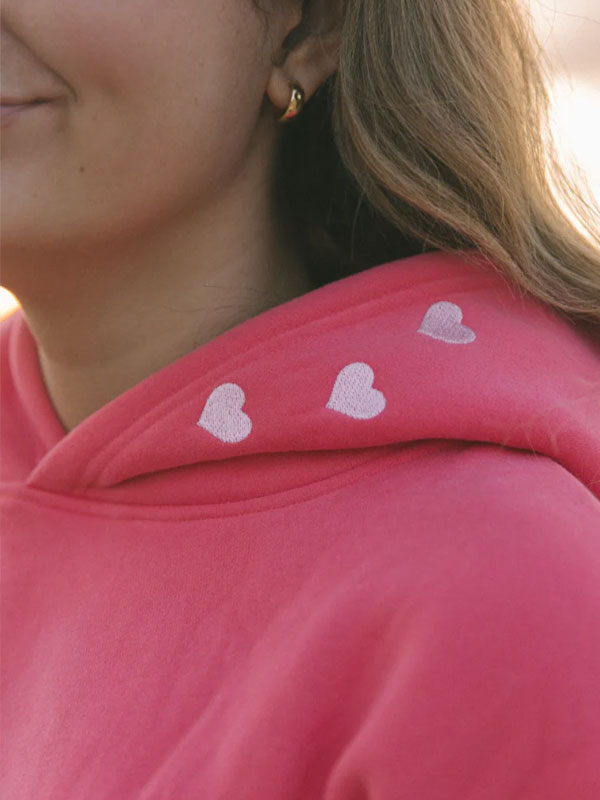 Pink Palm Puff Chasing Sunsets Oversized Hoodie