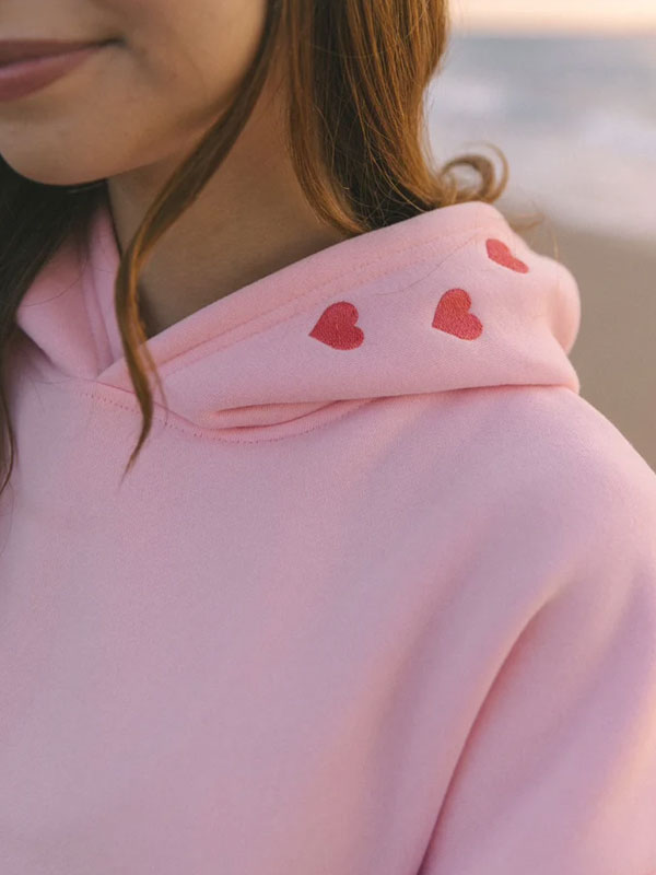 Pink Palm Puff Chasing Sunsets Oversized Hoodie