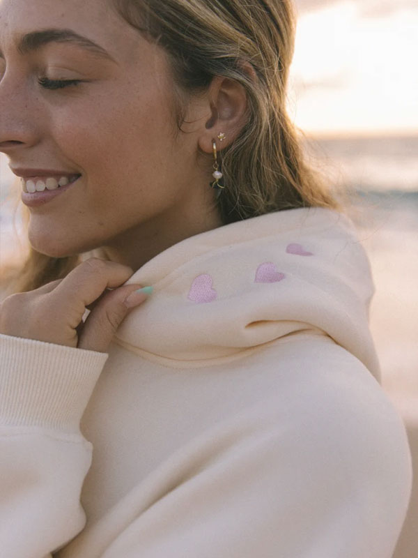 Pink Palm Puff Chasing Sunsets Oversized Hoodie
