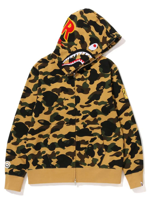 PORN 1st Camo 2nd Shark Fleece Zip-up Hoodie