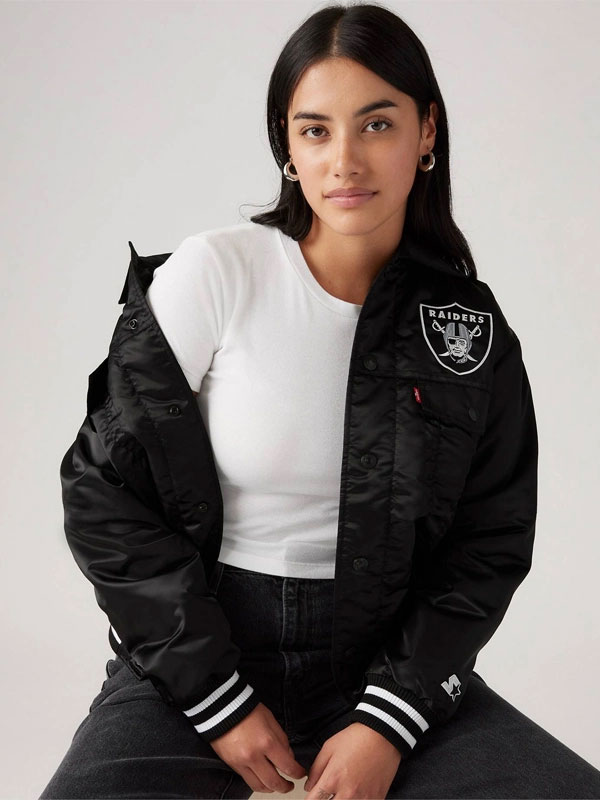 Raiders Levi’s X Starter Black Satin Jacket