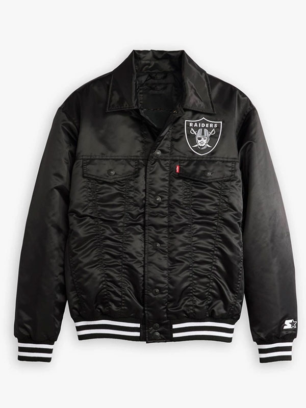 Raiders Levi’s X Starter Black Satin Jacket