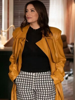 S04 Eva Longoria Only Murders In The Building Leather Coat