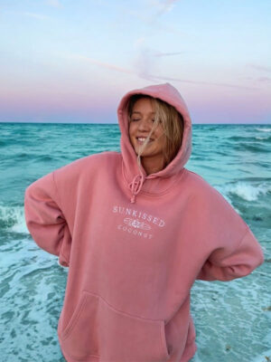 Sunkissed Coconut Oversized Pullover Pink Hoodie