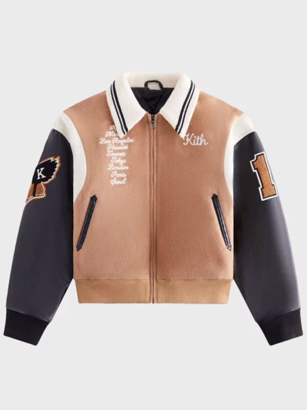 Trendy Kith New York Wool Varsity Bomber Jacket