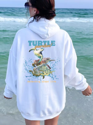 Turtle Guardian Defending Ocean Life Oversized Hoodie