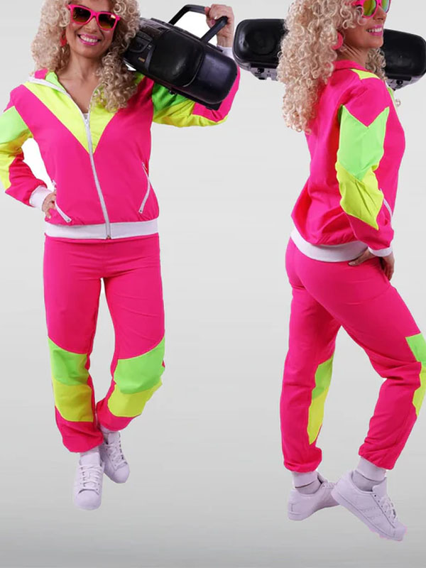 Unisex 80s & 90s Shell Fancy Multicolor Tracksuit