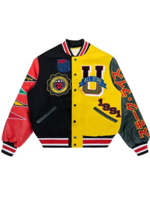 Unisex All Star Hipster Smoke Rise Varsity Bomber Jacket