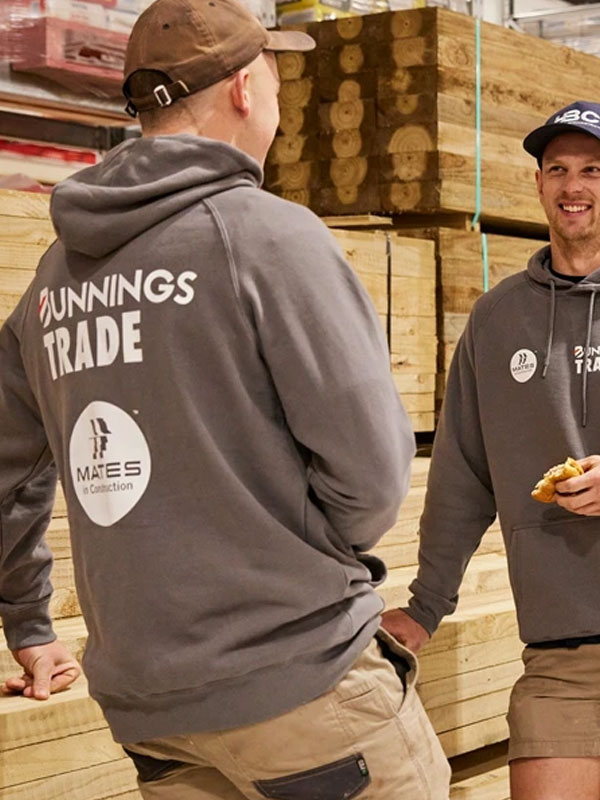 Unisex Bunnings Trade Black And Grey Pullover Hoodie