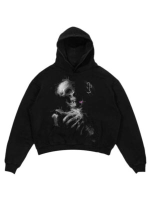 Unisex Skeleton Sketch Oversized Pullover Hoodie