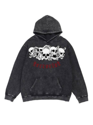 Unisex Skully Terrorist Oversized Pullover Hoodie