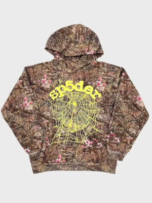 Unisex Spider Camo Brown Pullover Hoodie