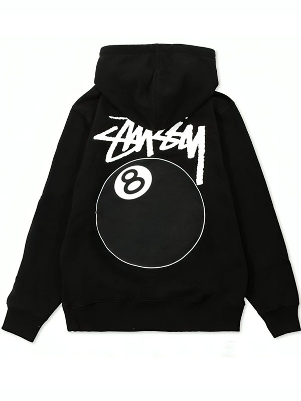 Unisex Stussy 8 Ball Fleece Pullover Hoodie
