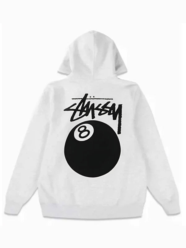 Unisex Stussy 8 Ball Fleece Pullover Hoodie