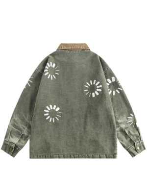 unisex-zip-up-slow-flower-denim-green-jacket-1