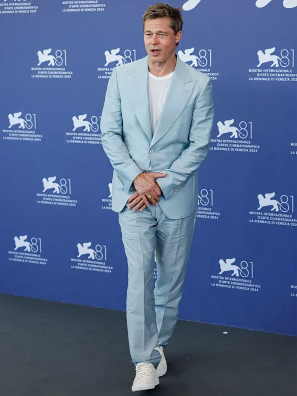 Venice International Film Festival Brad Pitt Blue Suit