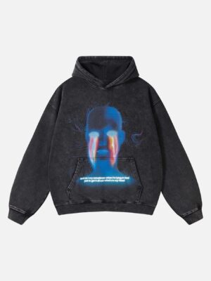 Vintage Printed Hip Hop Oversized Pullover Hoodie