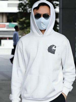 Wang Qiming White Fleece Pullover Hoodie
