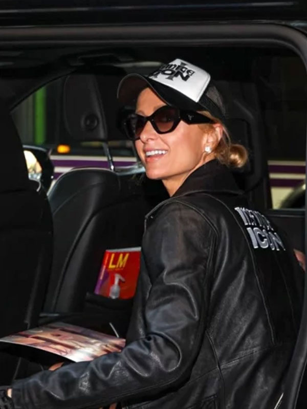 Women's Paris Hilton Infinite Icon Black Leather Jacket