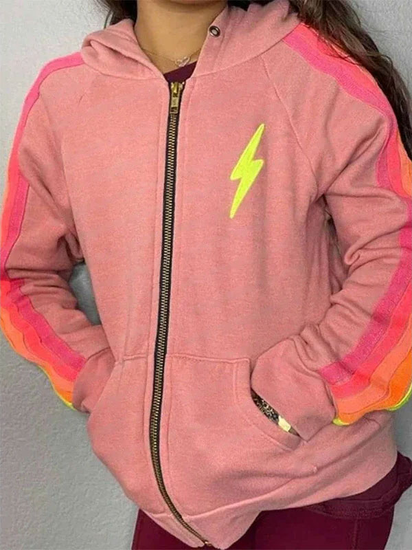 2022 Frankie McNellis 13 The Musical Pink Zip-Up Hoodie