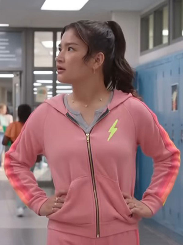 2022 Frankie McNellis 13 The Musical Pink Zip-Up Hoodie