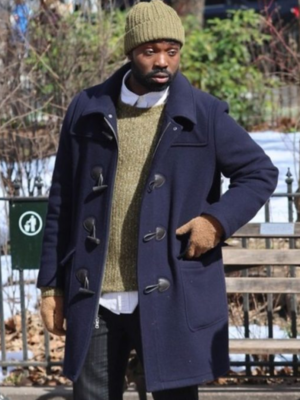 2023 Paapa Essiedu Genie Wool Blue Coat