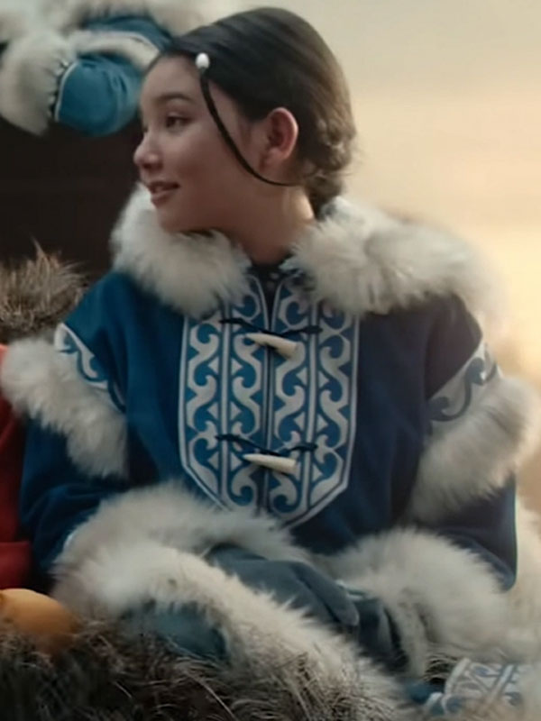2024 Avatar The Last Airbender Blue Faux Fur Hooded Coat