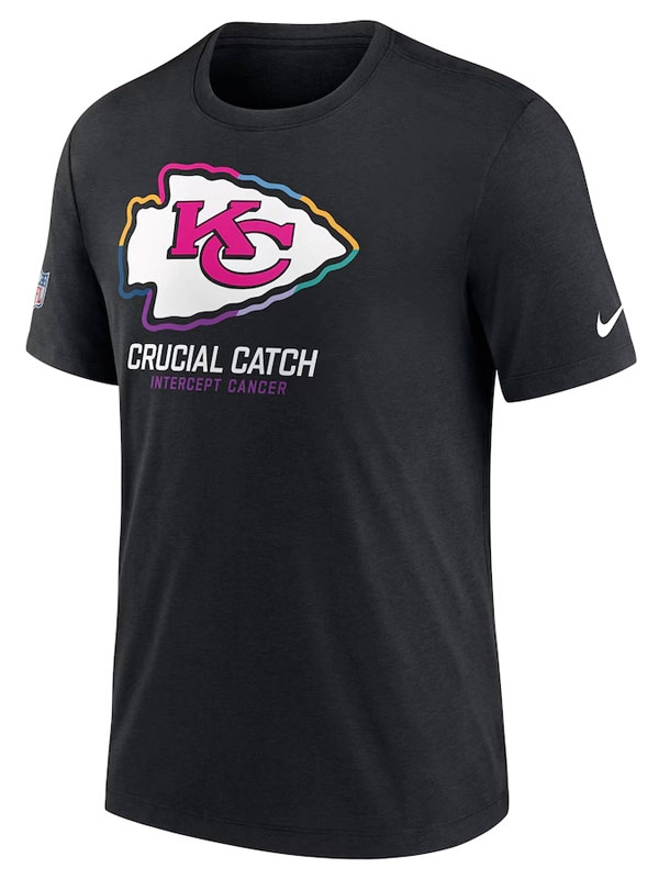 2024 NFL Crucial Catch Kansas City Chiefs Black T-Shirt