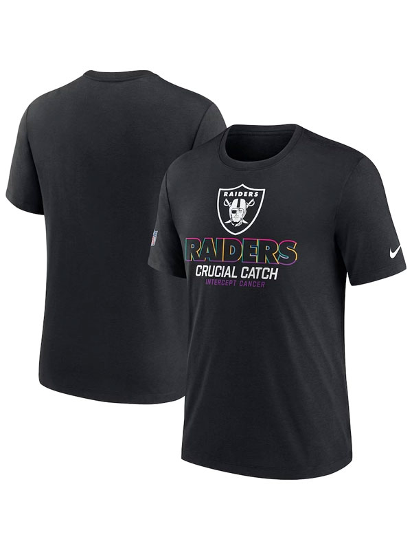 2024 NFL Crucial Catch Las Vegas Raiders Black T-Shirt