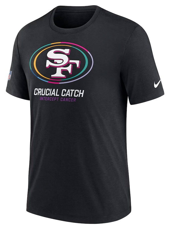 2024 NFL Crucial Catch San Francisco 49ers Black T-Shirt