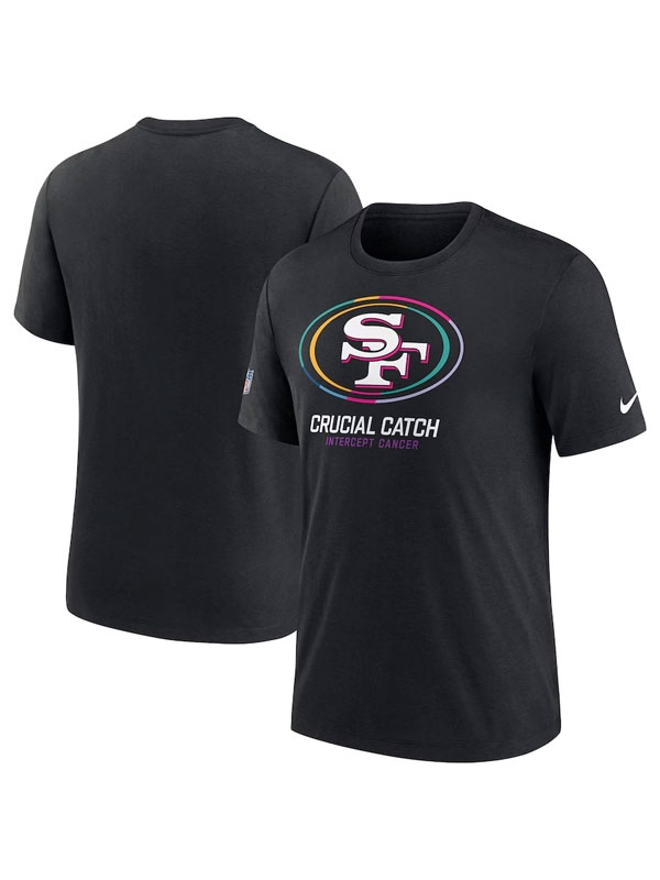 2024 NFL Crucial Catch San Francisco 49ers Black T-Shirt