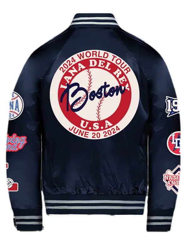 2024 World Tour Lana Del Rey Boston Satin Bomber Jacket
